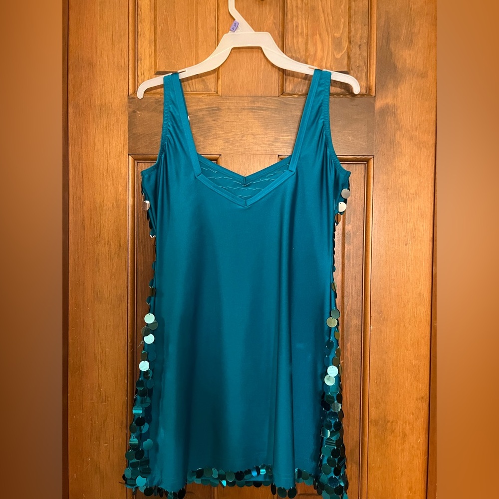 Turquoise/teal sequin dress - Picture 2 of 4